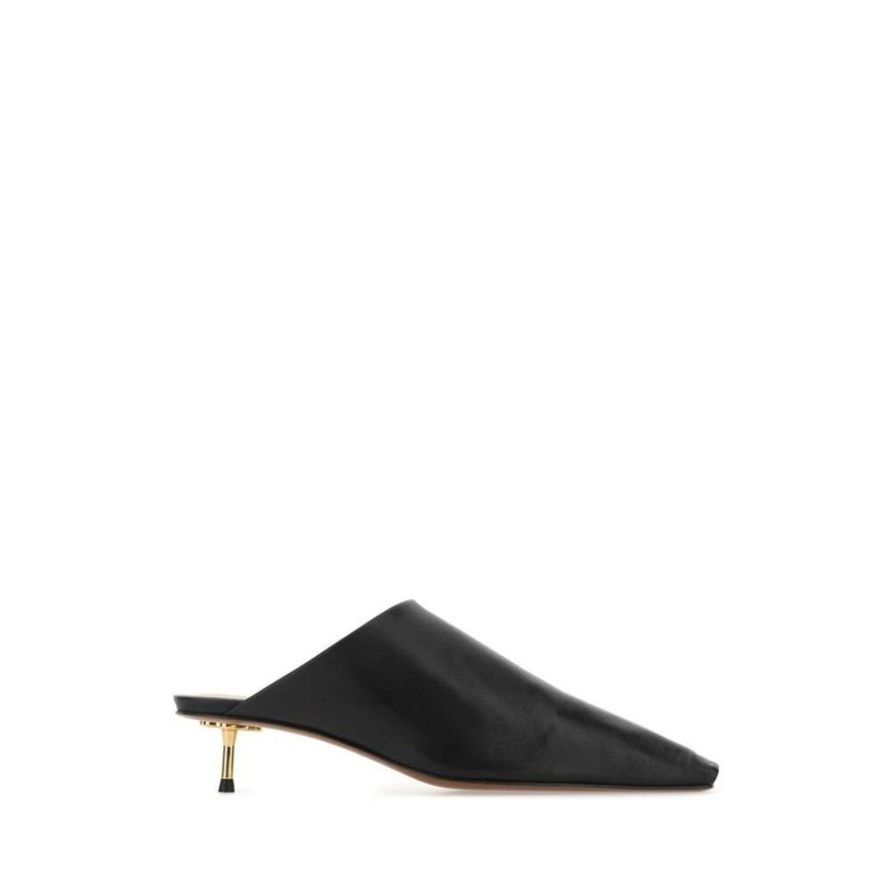 NANUSHKA Women's Pointed Toe Sculptural Heel Mules Women BLACK Pumps
